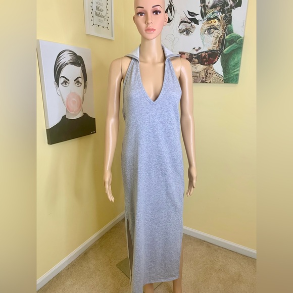 NWT URBAN OUTFITTERS “Laguna” Midi Cover-up Hooded Dress in Gray, Size Small - Picture 6 of 11